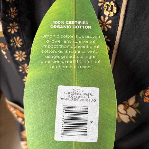 Farm Rio: Black Bold Flowers Organic Cotton Midi Dress - Picture 8 of 13